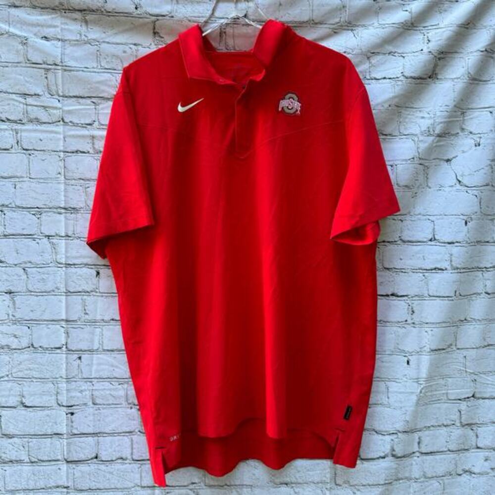 Nike Ohio State Polo On-Field Buckeyes XXL Red Sideline Polo Breathable Football